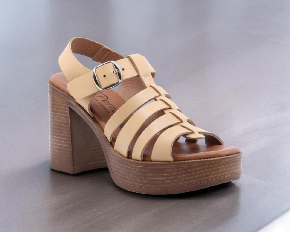 raquel perez Sandalia Tacón Zambia 06 Ocre Mujer Oferta exclusiva