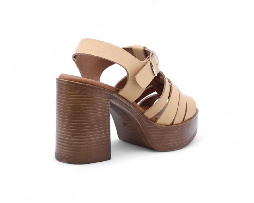 raquel perez Sandalia Tacón Zambia 06 Ocre Mujer Oferta exclusiva