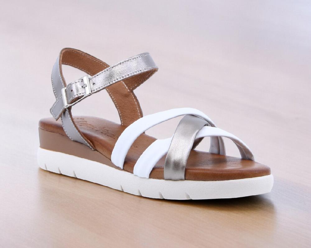raquel perez Sandalia Capital 02 Blanco Arena Metal Mujer Rebajas de fábrica