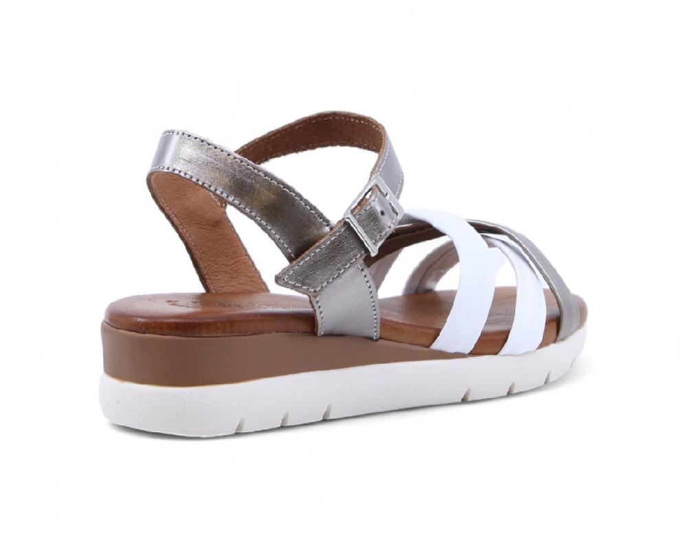 raquel perez Sandalia Capital 02 Blanco Arena Metal Mujer Rebajas de fábrica