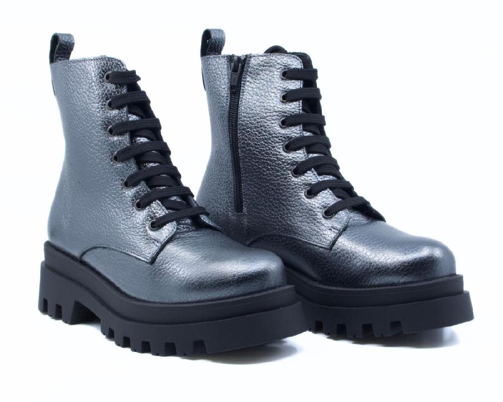 raquel perez Bota Militar Detroit Plata Mujer Envío gratis