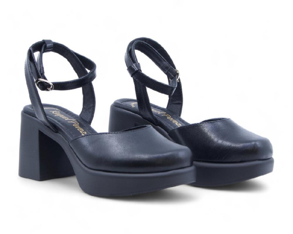 raquel perez Zapato Tacón Pirineos 04 Negro Mujer Rebajas de fábrica