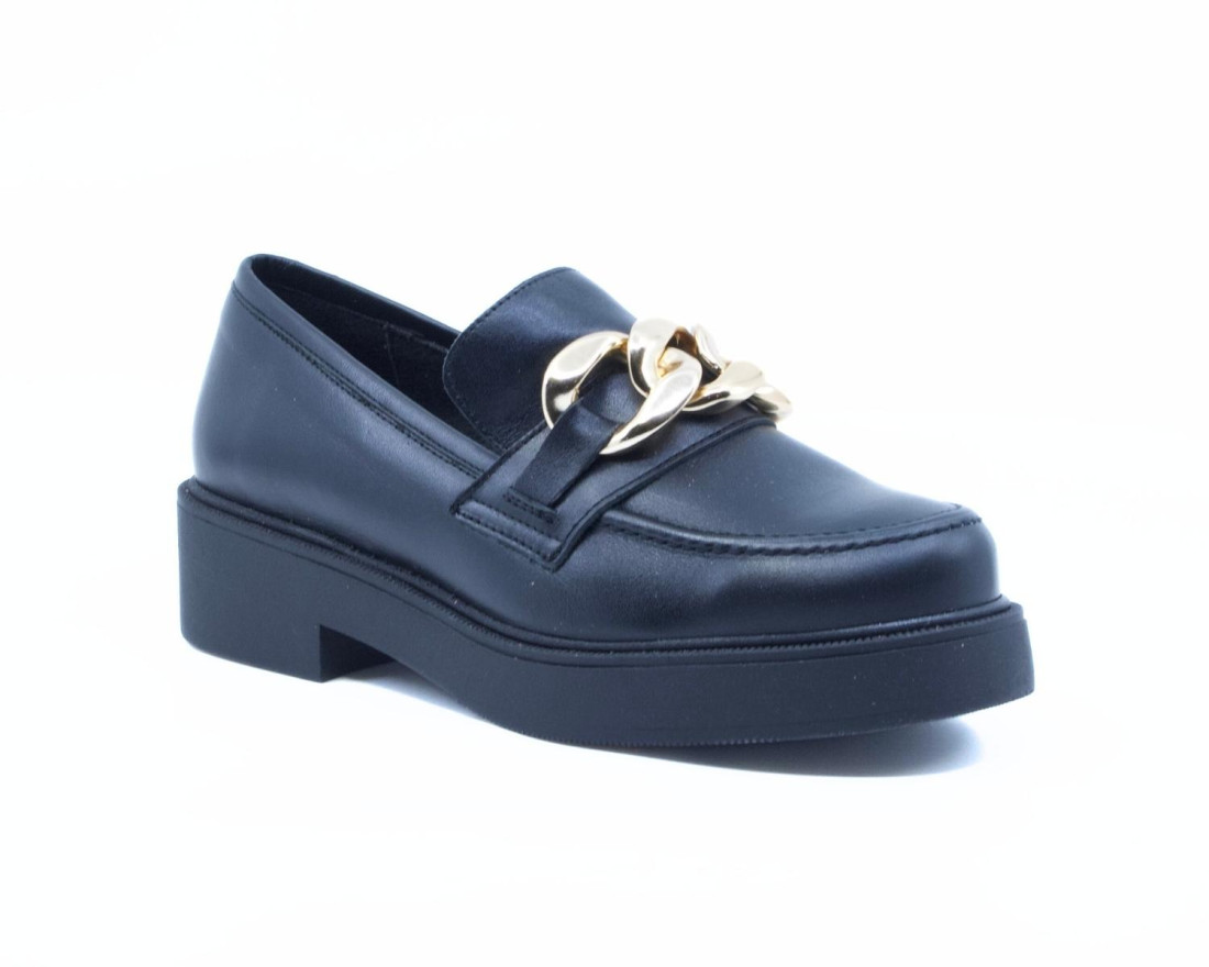 raquel perez Mocasín Giralda 23 Negro Dorado Mujer Ventas relámpago