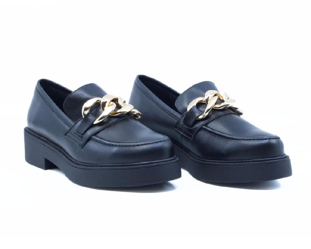 raquel perez Mocasín Giralda 23 Negro Dorado Mujer Ventas relámpago