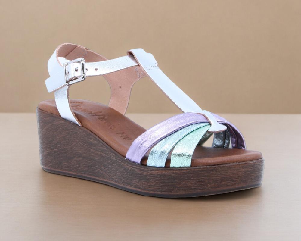 raquel perez Sandalia Cuña Iman Lam 08 Blaxter Plata Mujer Descuento por venta flash
