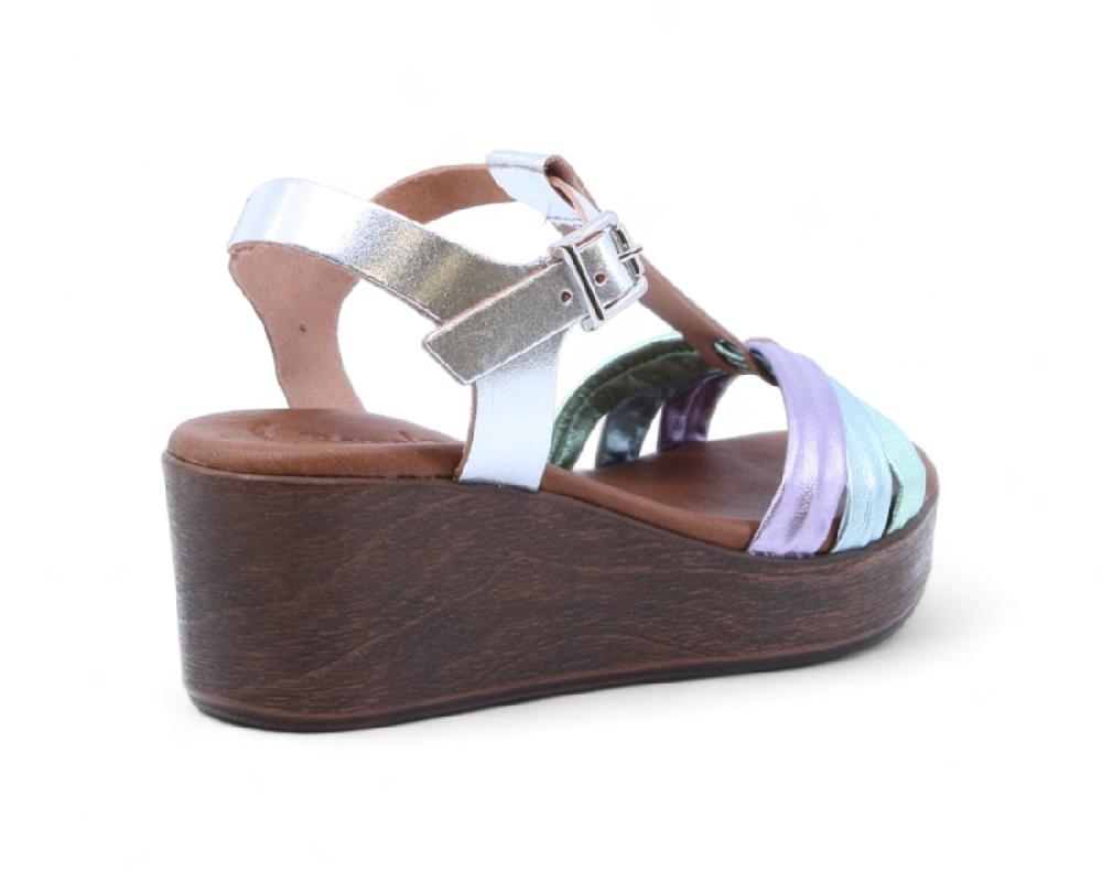 raquel perez Sandalia Cuña Iman Lam 08 Blaxter Plata Mujer Descuento por venta flash