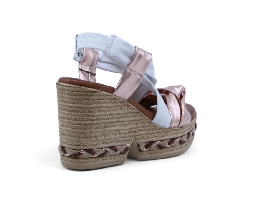 raquel perez Sandalia Cuña Mistela 02 Magnesio Blanco Mujer Ofertas especiales