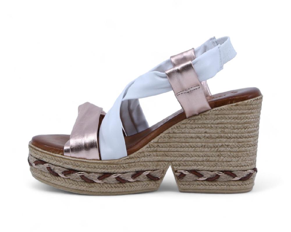 raquel perez Sandalia Cuña Mistela 02 Magnesio Blanco Mujer Ofertas especiales