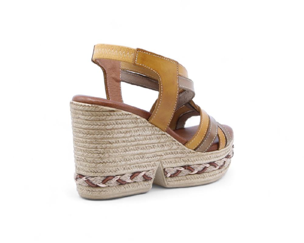 raquel perez Sandalia Cuña Minnie 02 Tostado Mostaza Mujer Ofertas