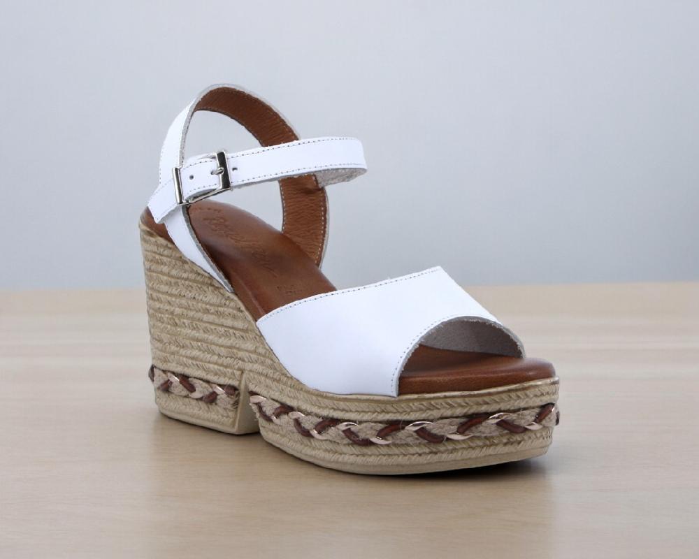 raquel perez Sandalia Cuña Miriam 02 Blanco Mujer Ventas relámpago