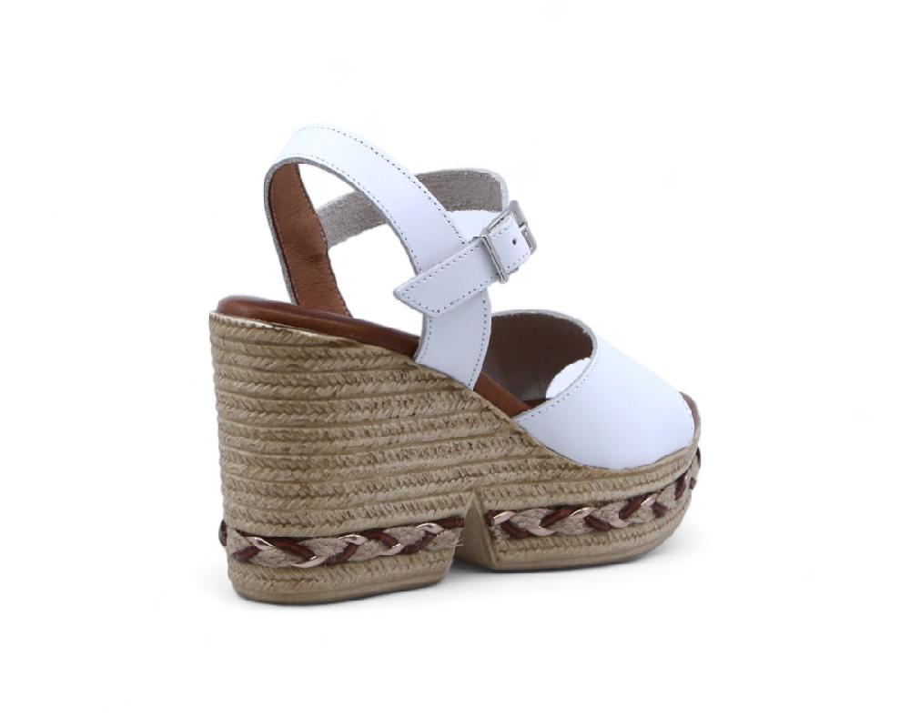 raquel perez Sandalia Cuña Miriam 02 Blanco Mujer Ventas relámpago