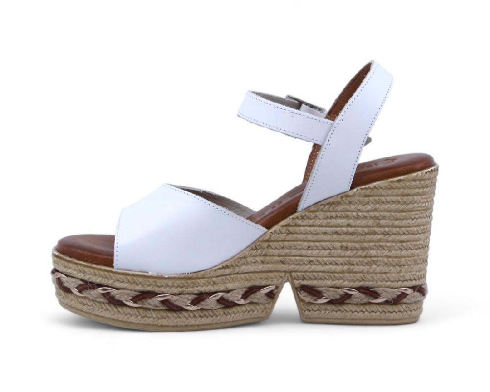 raquel perez Sandalia Cuña Miriam 02 Blanco Mujer Ventas relámpago