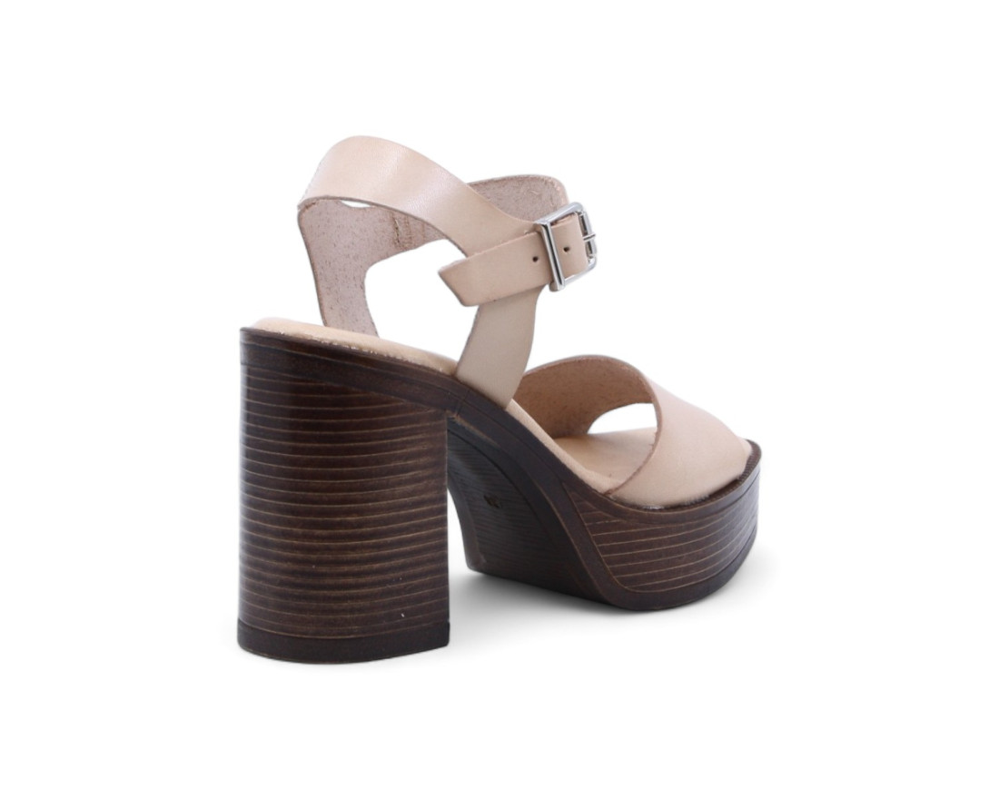 raquel perez Sandalia Tacón Valencia 08 Beige Mujer Rebajas online