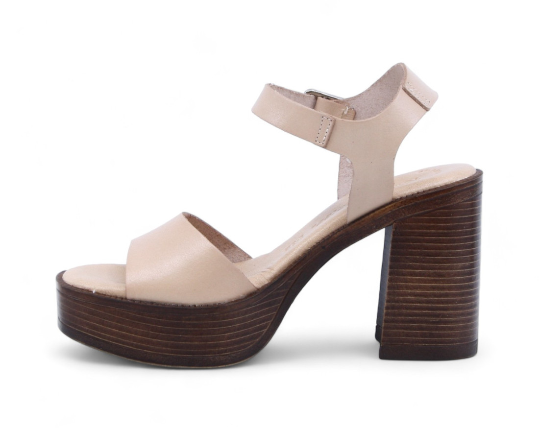 raquel perez Sandalia Tacón Valencia 08 Beige Mujer Rebajas online