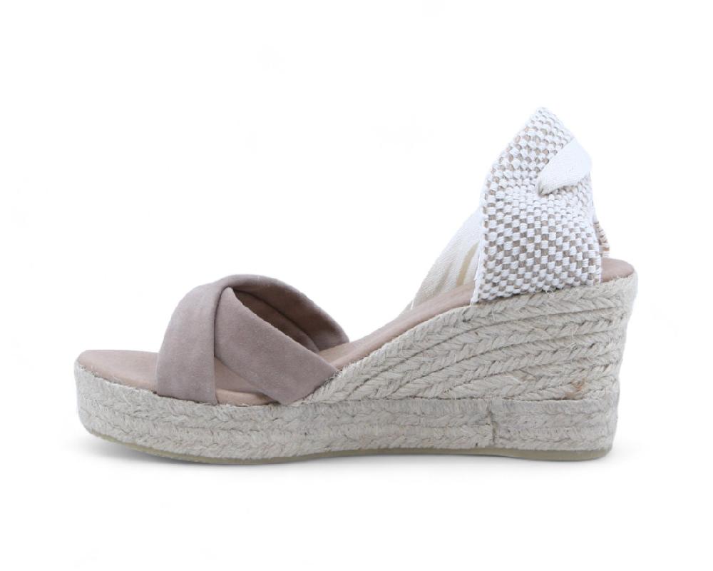 raquel perez Sandalia Cuña Esparto Hannover Taupe Mujer Outlet online