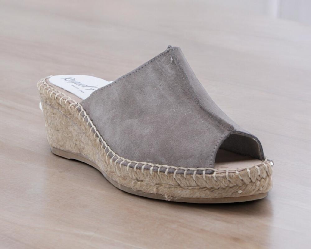 raquel perez Sandalia Cuña Esparto Cuarzo Arena Taupe Mujer Tienda