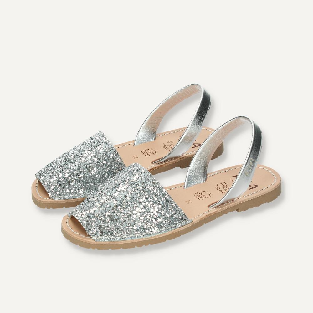 Ria Menorca Menorquina mujer Marbella Glitter Plata Grandes descuentos