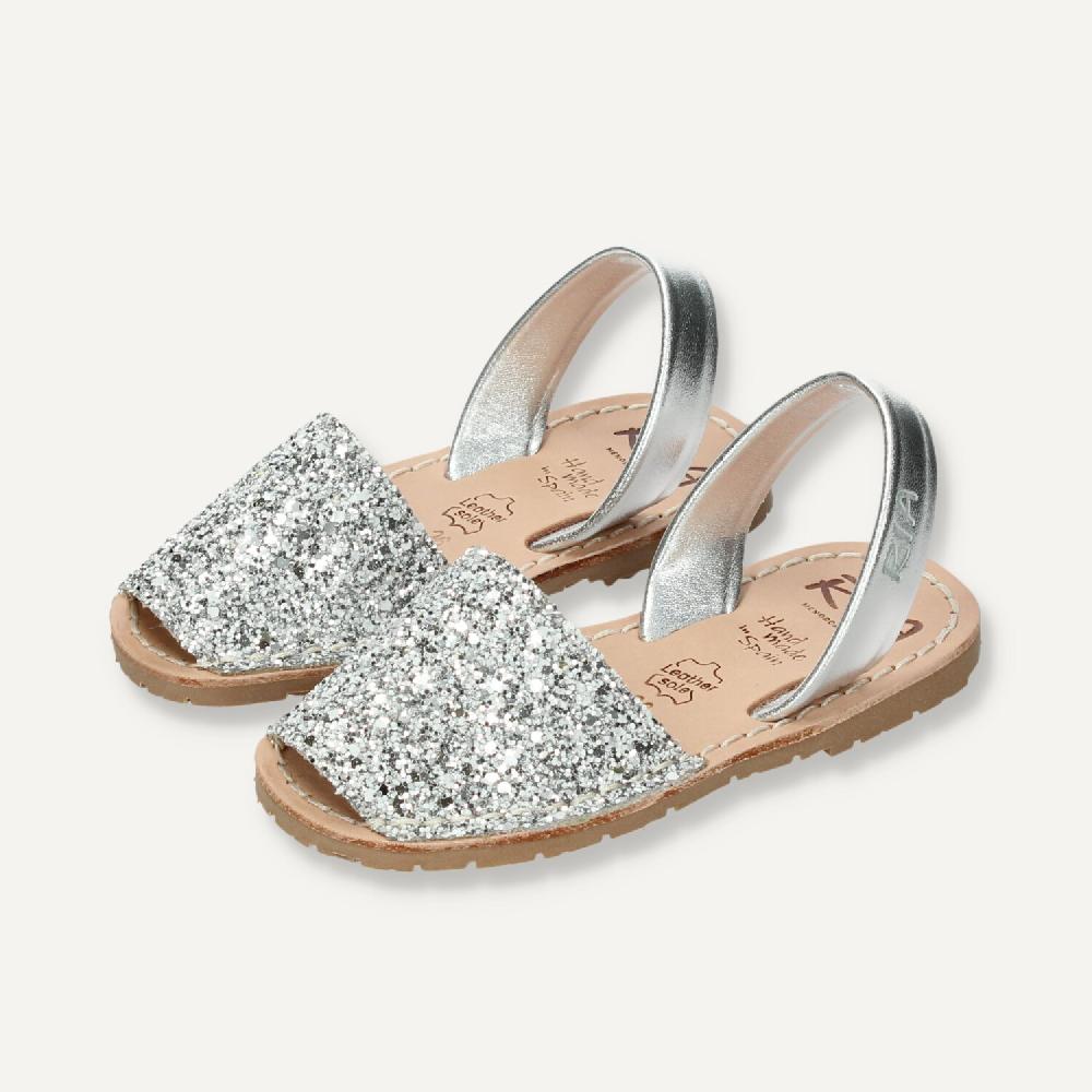 Ria Menorca Menorquina niña Marbella Glitter Plata Ofertas de temporada