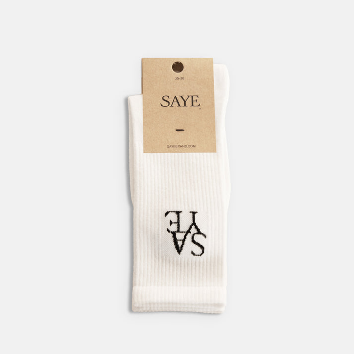 saye Crew Everyday Socks - White Última moda