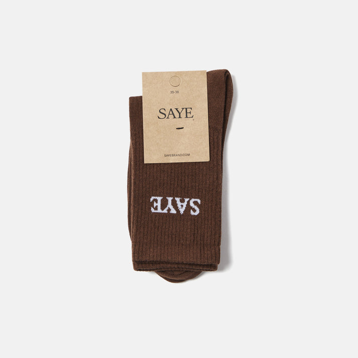 saye Mid-crew Everyday Socks - Chocolate Liquidación
