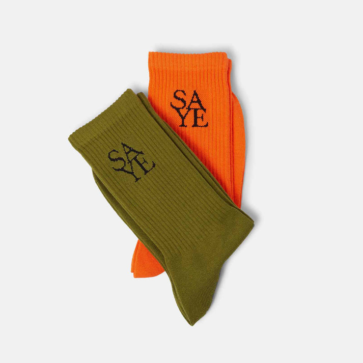saye Crew Everyday Socks - Green & Orange Envío gratis