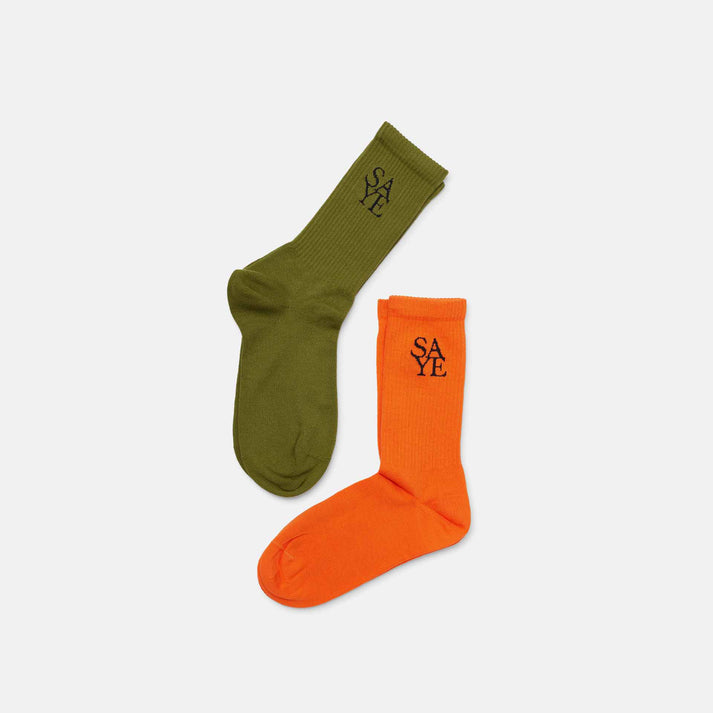 saye Crew Everyday Socks - Green & Orange Envío gratis
