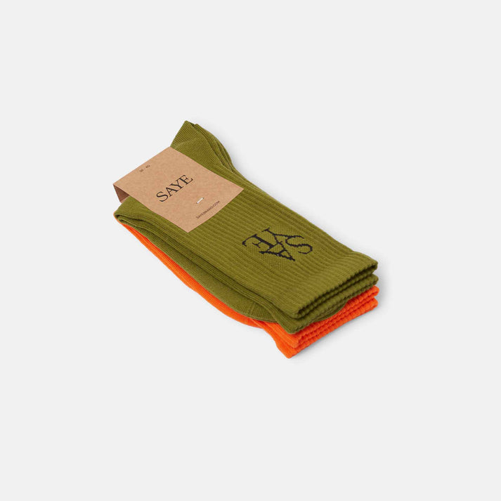 saye Crew Everyday Socks - Green & Orange Envío gratis