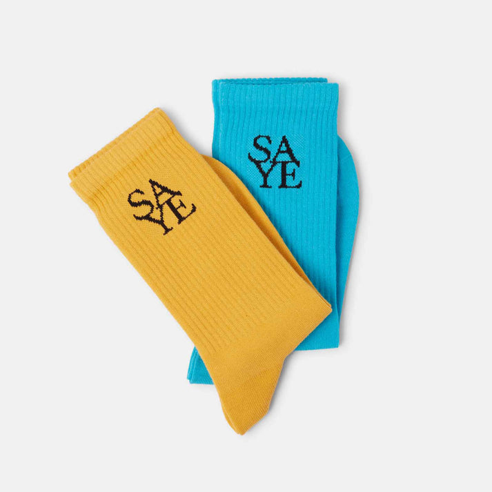 saye Crew Everyday Socks - Blue & Mustard En línea