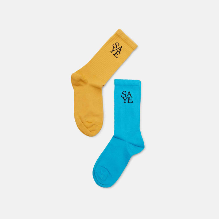 saye Crew Everyday Socks - Blue & Mustard En línea