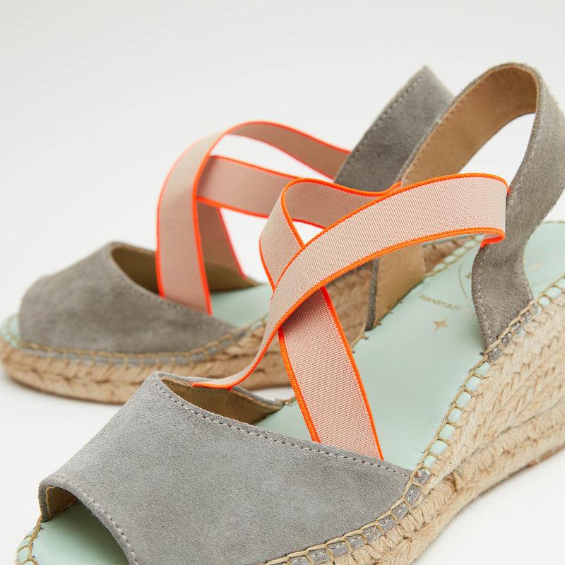 star love alpargata cuña mujer HATYSA121 NIQUEL/CORAL elásticos fluor En oferta