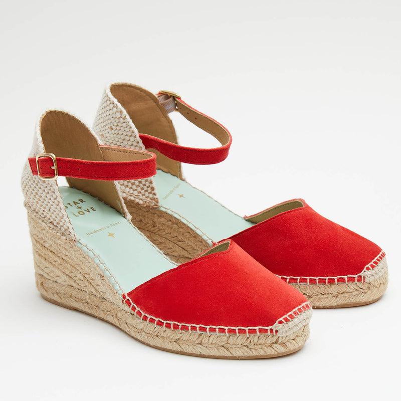 star love alpargata cuña mujer ATRIA ROJO Hebilla Ofertas especiales