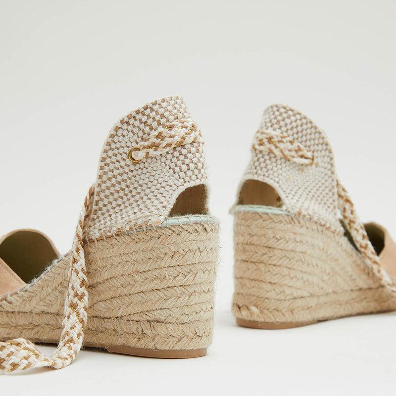 star love alpargata cuña mujer COLUMBA124 ARENA cintas Gran oferta