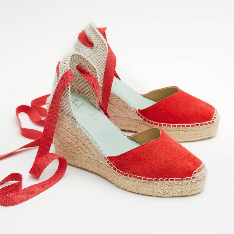star love alpargata mujer cuña BETA ROJO cinta Rebajas top