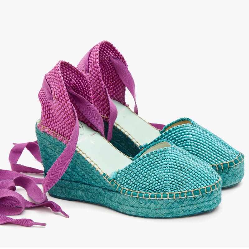 star love Alpargatas verdes con lazo morado | Beta COMPRAR AHORA