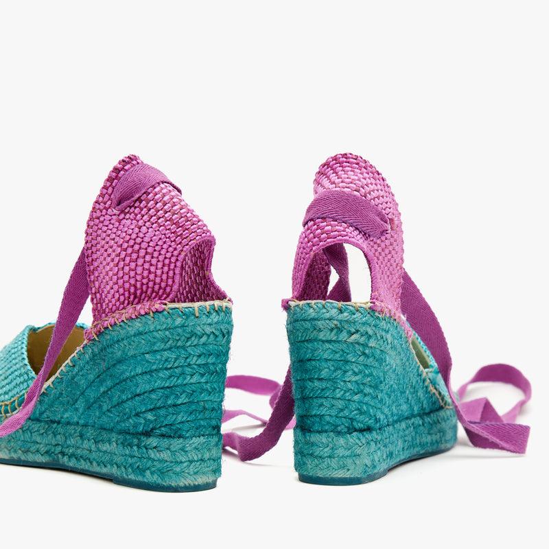 star love Alpargatas verdes con lazo morado | Beta COMPRAR AHORA
