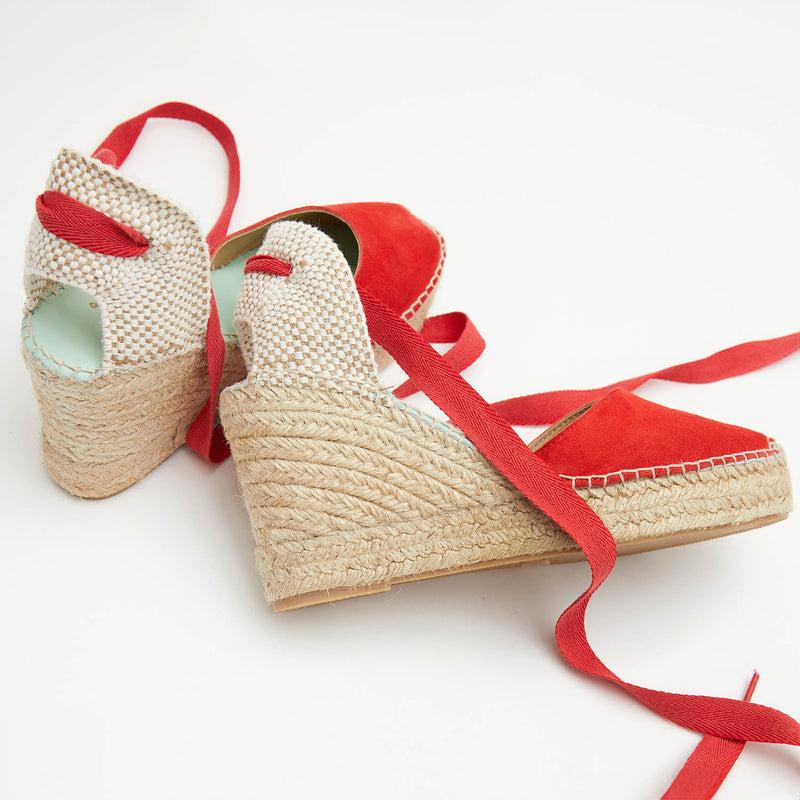 star love alpargata mujer cuña BETA ROJO cinta Oferta especial
