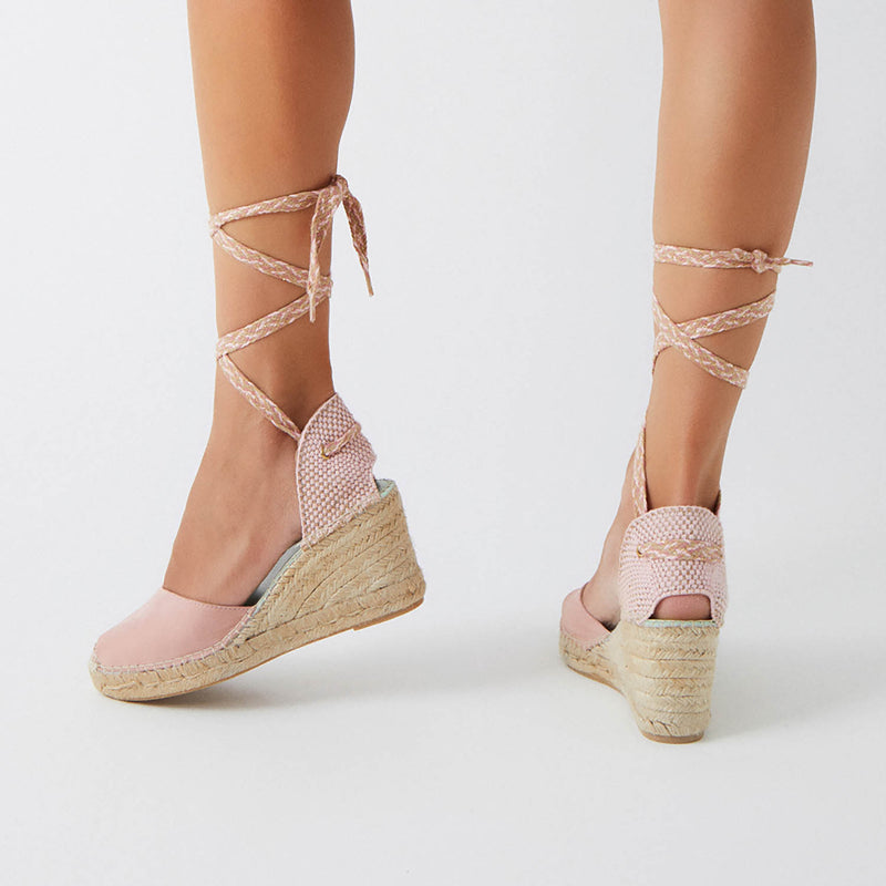 star love alpargata cuña mujer COLUMBA124 NUDE cintas Outlet online