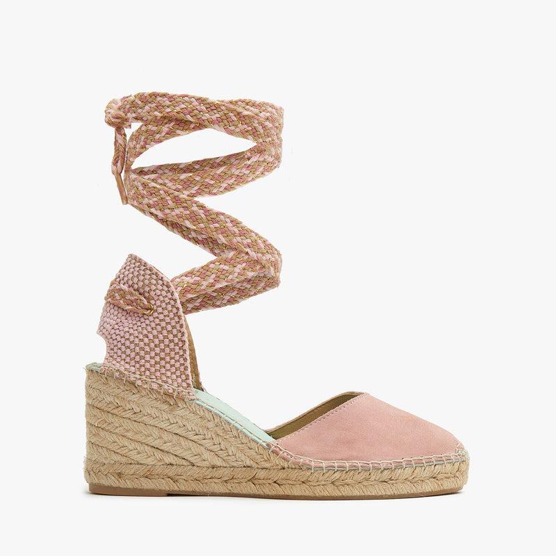 star love alpargata cuña mujer COLUMBA124 NUDE cintas Outlet online