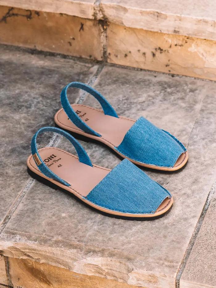 toni pons GRAU-TX - Abarca de hombre en denim con planta de piel | GRAU-TX Envío internacional gratuito