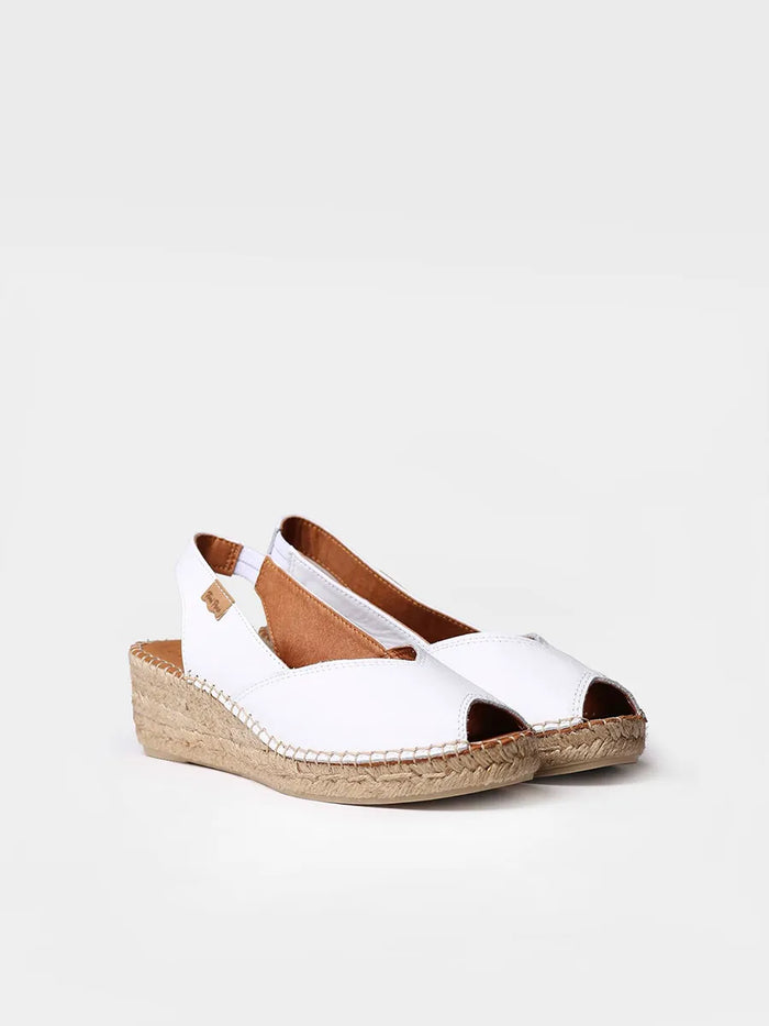 toni pons BERNIA-P - Alpargata peep toe de mujer con cuña en piel | BERNIA-P Ofertas especiales