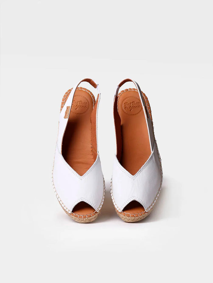 toni pons BERNIA-P - Alpargata peep toe de mujer con cuña en piel | BERNIA-P Ofertas especiales