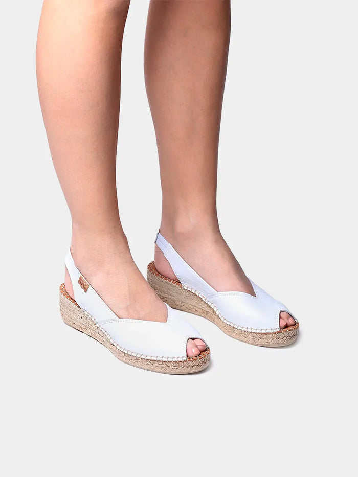 toni pons BERNIA-P - Alpargata peep toe de mujer con cuña en piel | BERNIA-P Ofertas especiales