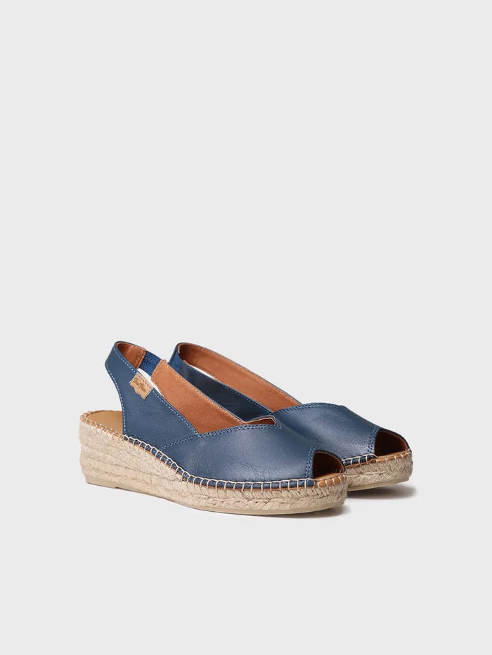toni pons BERNIA-P - Alpargata peep toe de mujer con cuña en piel | BERNIA-P Rebajas de fin de temporada
