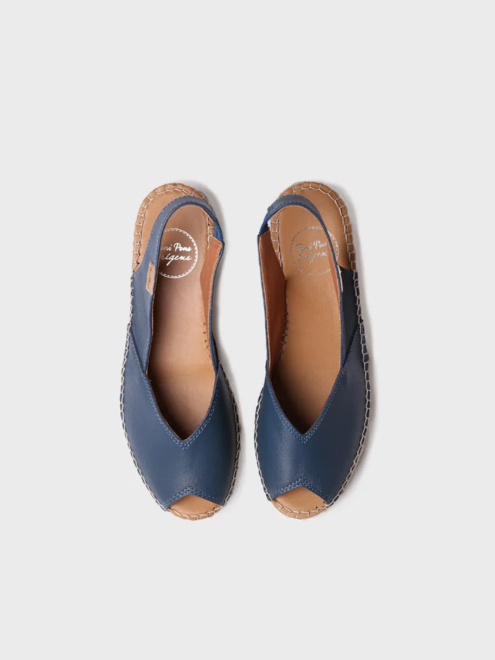 toni pons BERNIA-P - Alpargata peep toe de mujer con cuña en piel | BERNIA-P Rebajas de fin de temporada