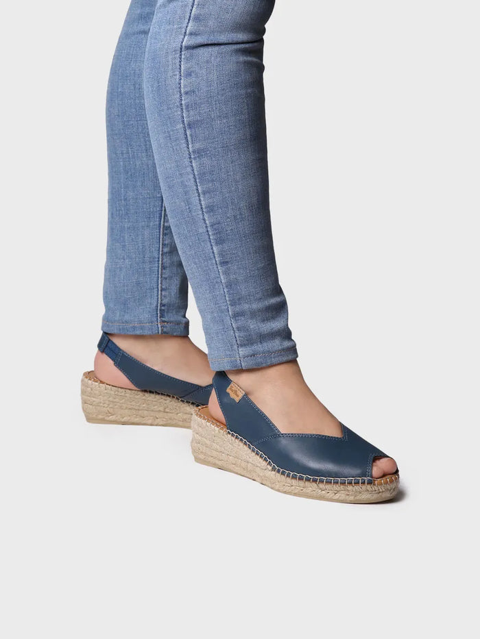 toni pons BERNIA-P - Alpargata peep toe de mujer con cuña en piel | BERNIA-P Rebajas de fin de temporada