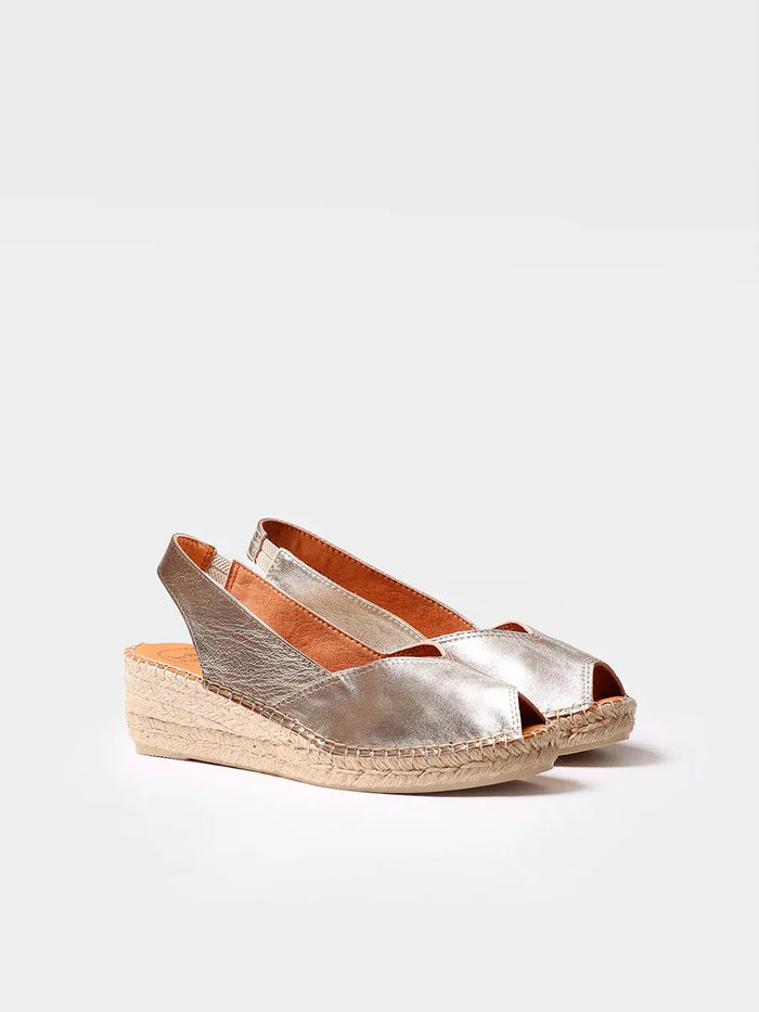 toni pons BERNIA-P - Alpargata peep toe de mujer con cuña en piel | BERNIA-P Precio ultrabajo