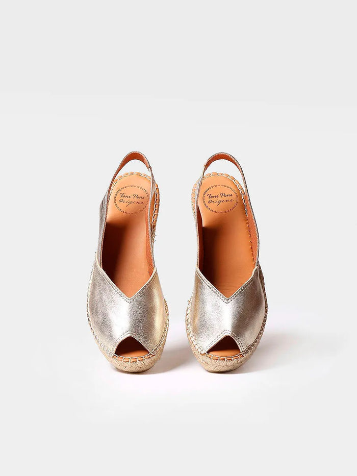 toni pons BERNIA-P - Alpargata peep toe de mujer con cuña en piel | BERNIA-P Precio ultrabajo