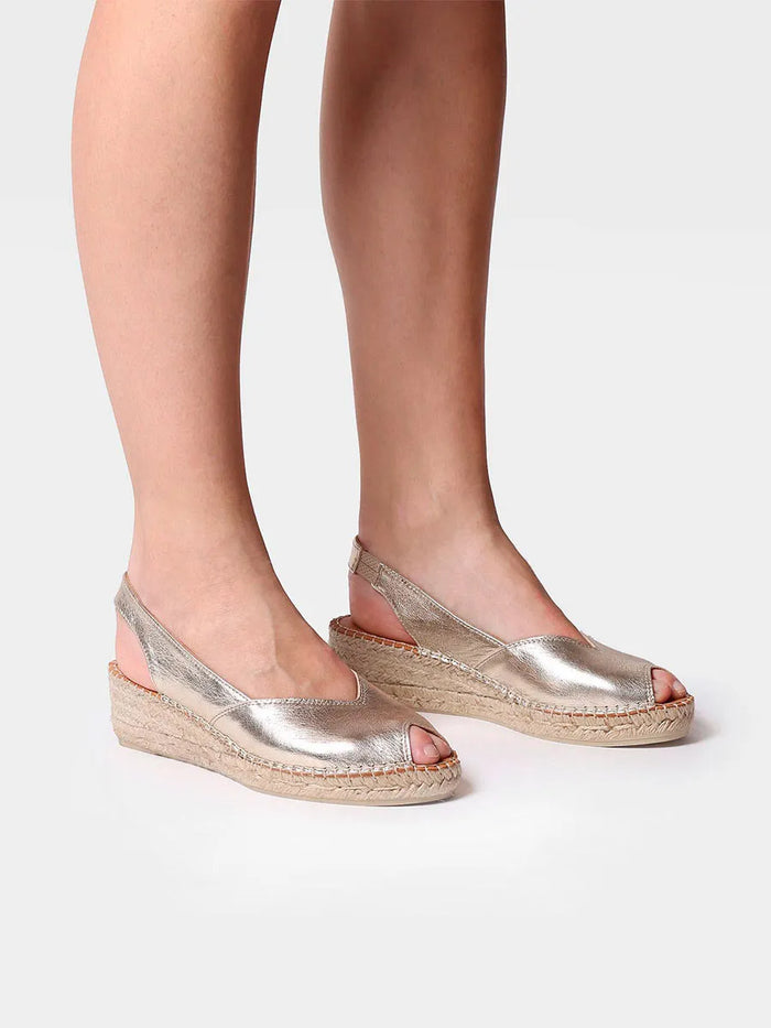 toni pons BERNIA-P - Alpargata peep toe de mujer con cuña en piel | BERNIA-P Precio ultrabajo