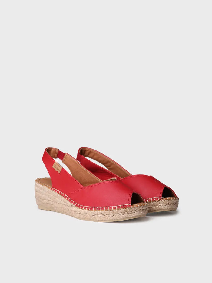 toni pons BERNIA-P - Alpargata peep toe de mujer con cuña en piel | BERNIA-P Devoluciones gratuitas