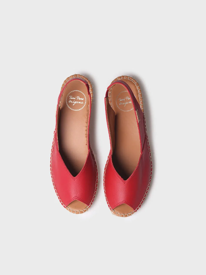 toni pons BERNIA-P - Alpargata peep toe de mujer con cuña en piel | BERNIA-P Devoluciones gratuitas
